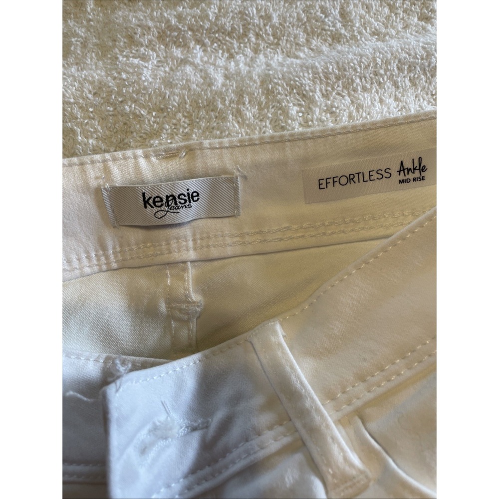 Kensie Jeans Womens 6 The Effortless Ankle Skinny Mid Rise White  Stretch Denim